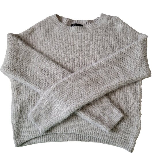 art class Fuzzy Cropped Sweater Pull Over Crew Neck Long Sleeve Gray Medium 7-8 - Picture 7 of 10